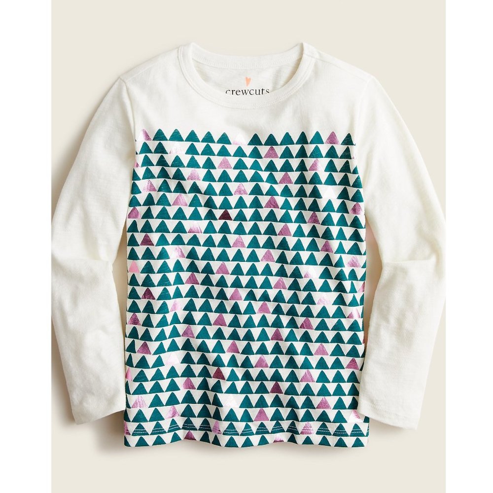J. Crew Crewcuts Geometric Print Foil T-Shirt - Girls Medium 8-9